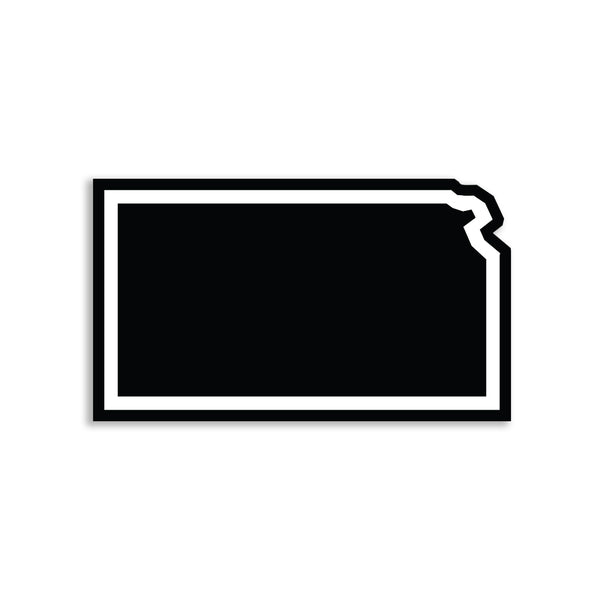 Kansas Outline Black & White Die-Cut Sticker