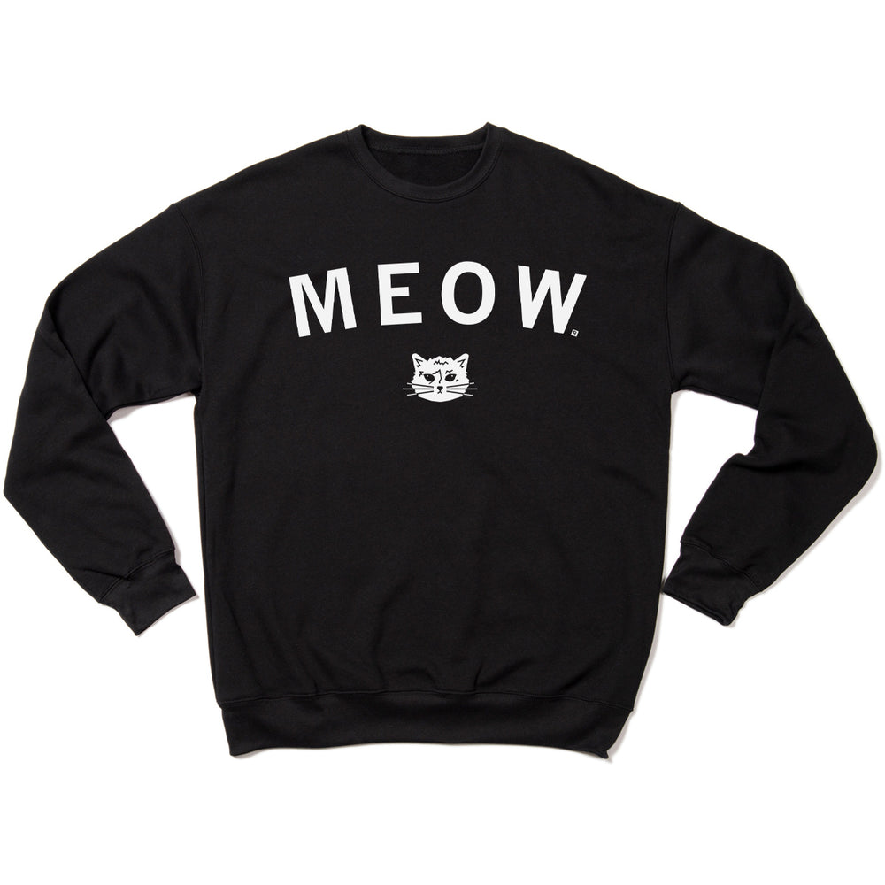 Meow Curved Logo Crew Sweatshirt
