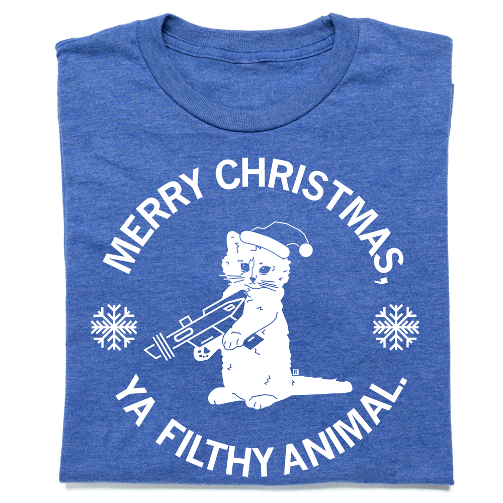 Merry Christmas Ya Filthy Animal Blue