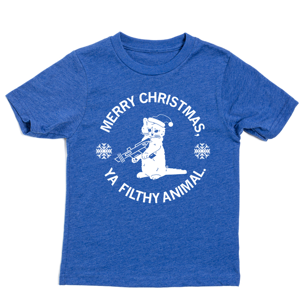 Merry Christmas Ya Filthy Animal Blue Kids