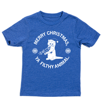 Merry Christmas Ya Filthy Animal Blue Kids