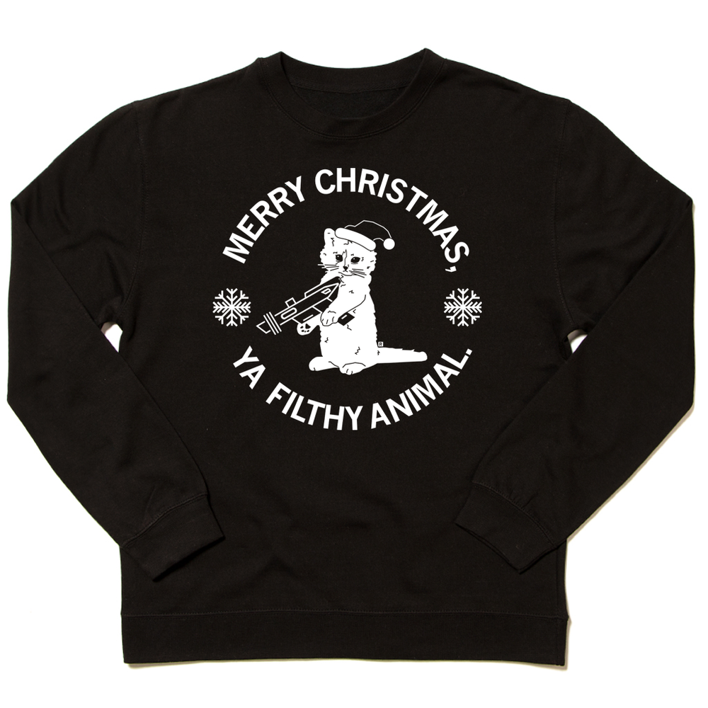 Merry Christmas Ya Filthy Animal Crew Sweatshirt