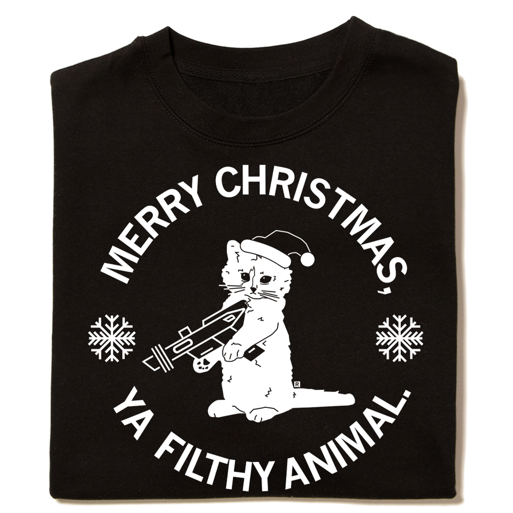 Merry Christmas Ya Filthy Animal Crew Sweatshirt
