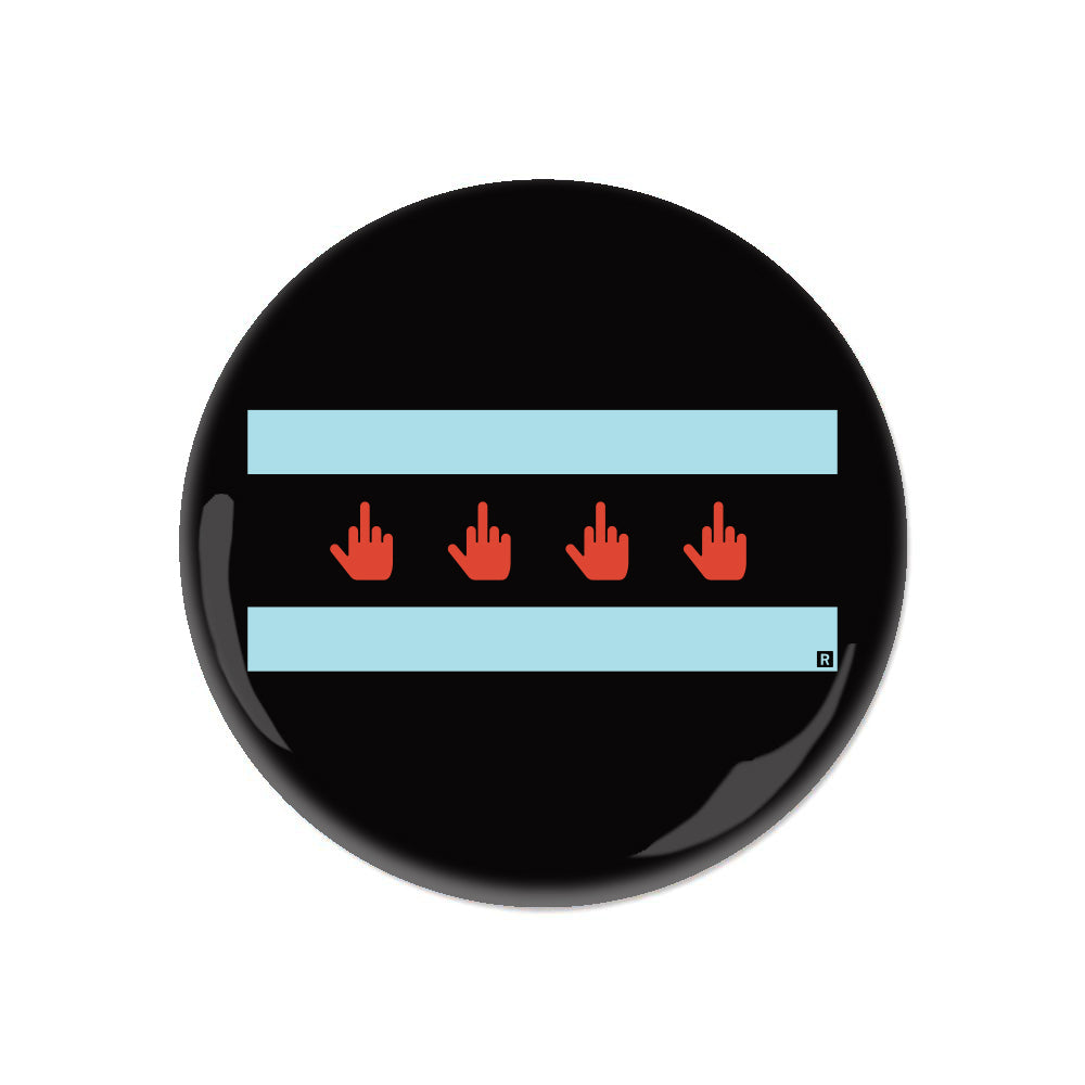 Middle Finger Chicago Flag Button