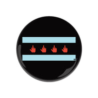Middle Finger Chicago Flag Button