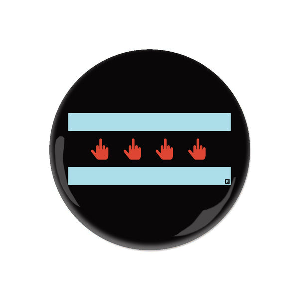 Middle Finger Chicago Flag Button – RAYGUN