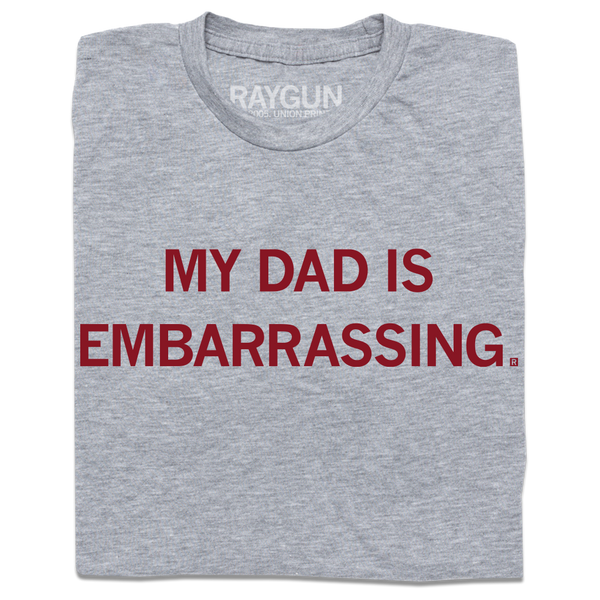 A folded heather grey t-shirt with cardinal ink that reads 