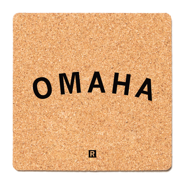 Omaha Curved Logo Cork Coaster