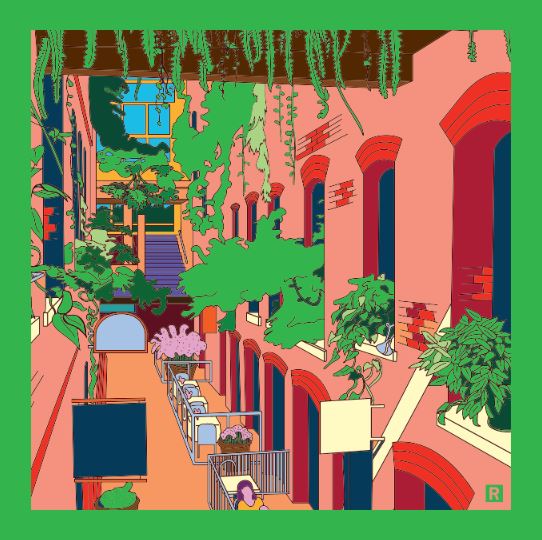 Omaha Old Market Illustration Sticker
