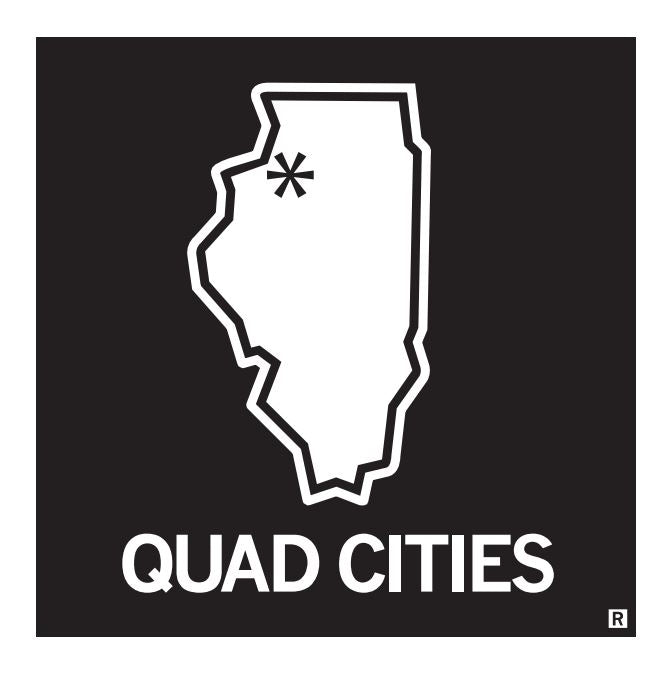 Quad Cities, Illinois Outline Sticker