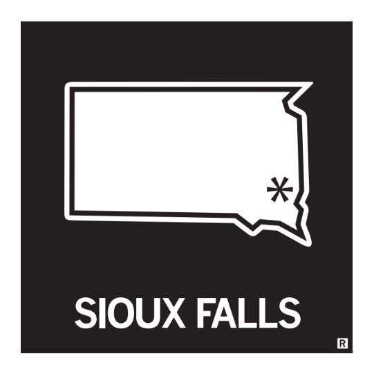 Sioux Falls, South Dakota Outline Sticker
