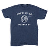 Eco-friendly navy blue t-shirt with a white graphic of the Earth that reads THERE IS NO PLANET A PLANET B!.