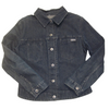 Vintage dark wash denim jacket with a button-down front, collar, and two chest pockets featuring a SilverTab brand label.