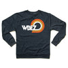 Dark gray WBEZ Chicago sweatshirt featuring the station’s logo in white with orange and yellow circular accents.