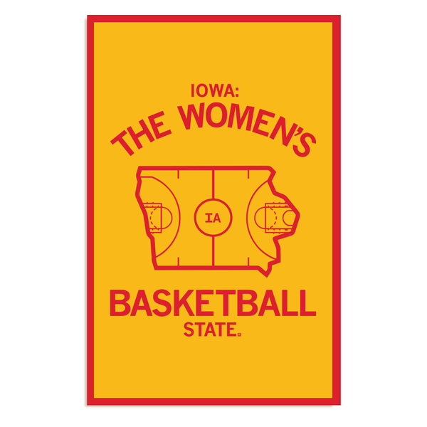 Iowa: The Women's Basketball State Red Poster
