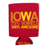 Iowa Vowels Can Cooler - Red