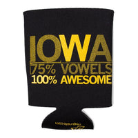 Iowa Vowels Can Cooler - Black