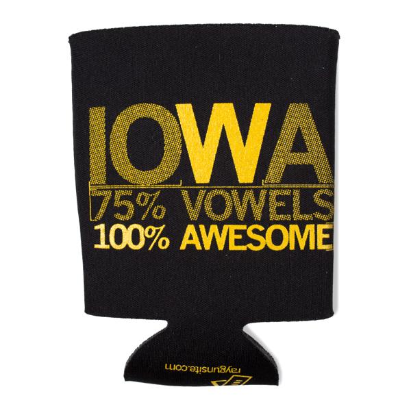 Iowa Vowels Can Cooler - Black