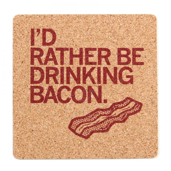 Drinking Bacon Cork Coaster