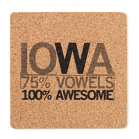 Iowa Vowels Cork Coaster