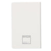 White notebook with a screen printed square logo on the front cover reading RAYGUN and MADE IN USA.