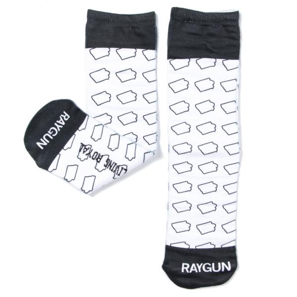Iowa Outline Black & White Socks