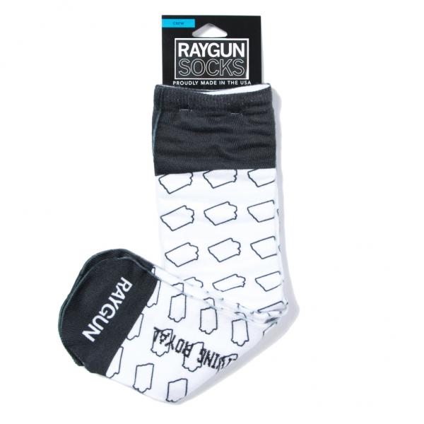 Iowa Outline Black & White Socks