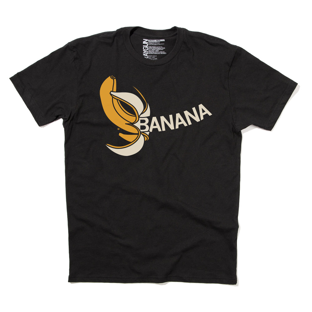 Banana Shirt Food Gold Cream Black Raygun T-Shirt Standard Unisex