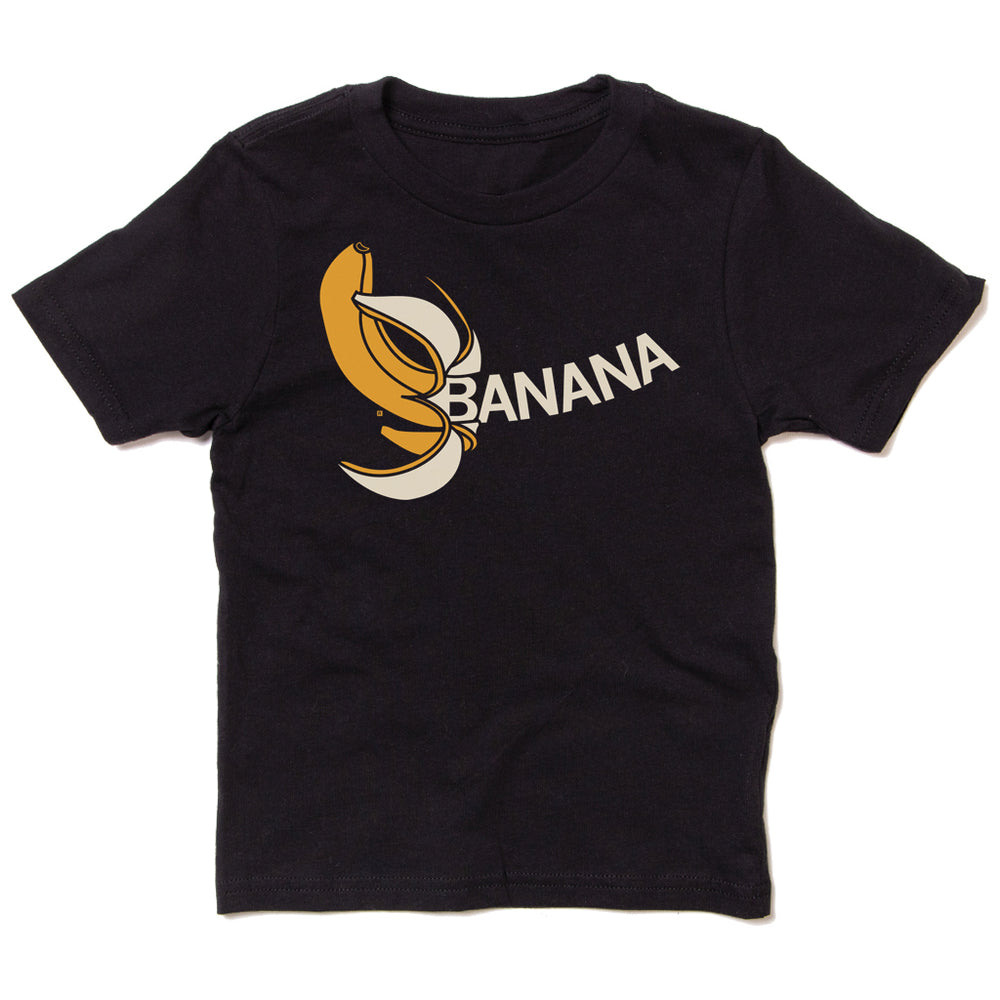 Banana Shirt Kids Food Gold Cream Black Raygun T-Shirt