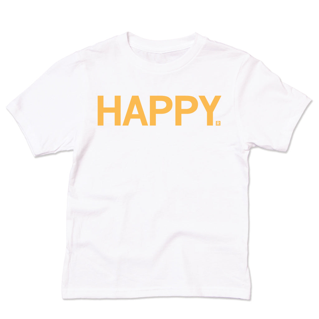 Happy Kids Pride 2021 Raygun T-Shirt LGBTQA White Gold Standard Unisex