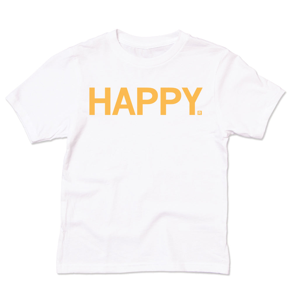 Happy Kids Pride 2021 Raygun T-Shirt LGBTQA White Gold Standard Unisex