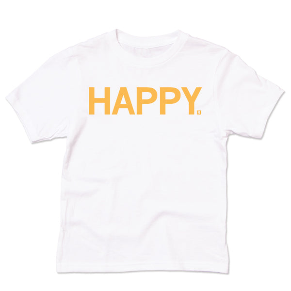 Happy Kids Pride 2021 Raygun T-Shirt LGBTQA White Gold Standard Unisex