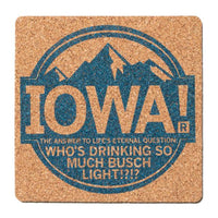 Iowa: Light Beer Cork Coaster