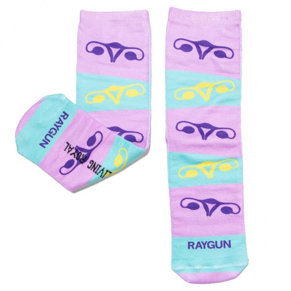 Uterus Outline Socks - Purple