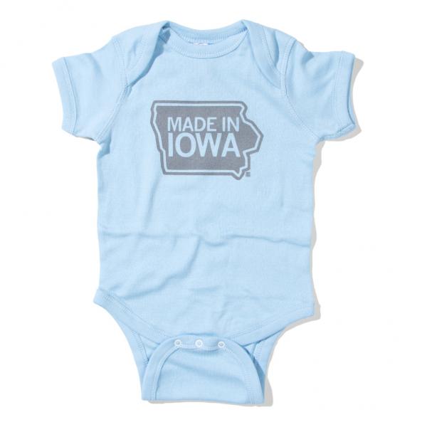 Made In Iowa Blue Onesie