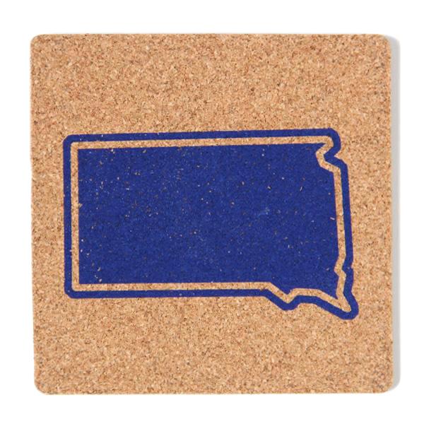 South Dakota Outline Cork Coaster