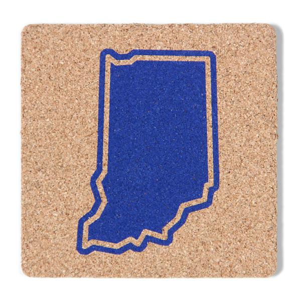 Indiana Outline Cork Coaster