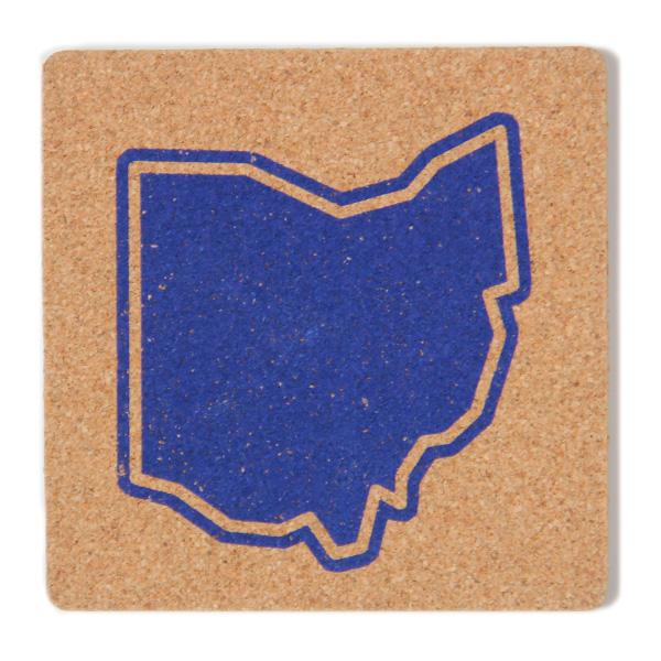 Ohio Outline Cork Coaster
