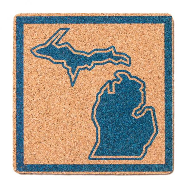 Michigan Outline Cork Coaster
