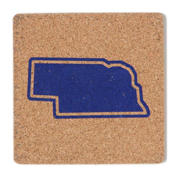 Nebraska Outline Cork Coaster