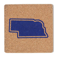 Nebraska Outline Cork Coaster