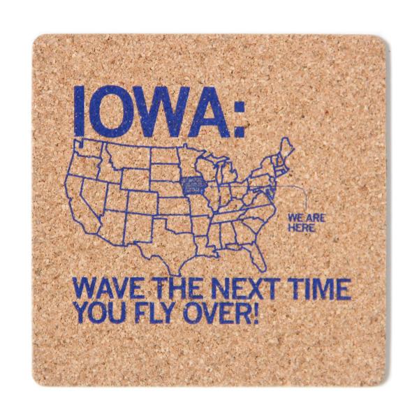 Iowa Fly Over Cork Coaster
