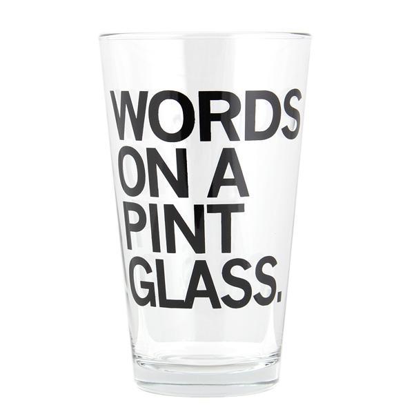 Words On A Pint Glass