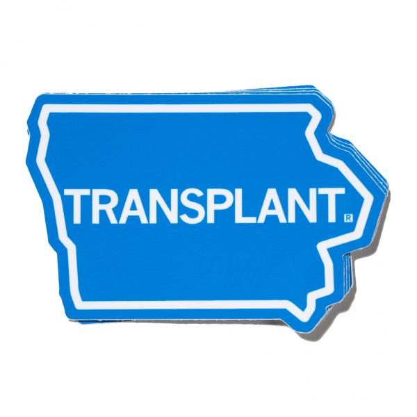 Iowa Transplant Die-Cut Sticker - Blue