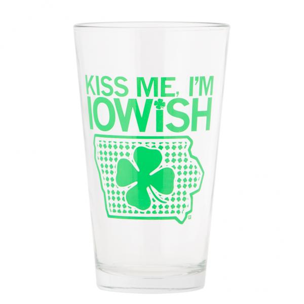 Kiss Me I'm Iowish Pint Glass