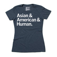 Asian & American & Human Snug Woman's Women's Woman Women Girl Girls T-Shirt Shirt