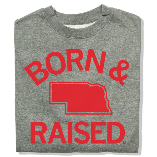 NE Born & Raised Grey Crew Sweatshirt