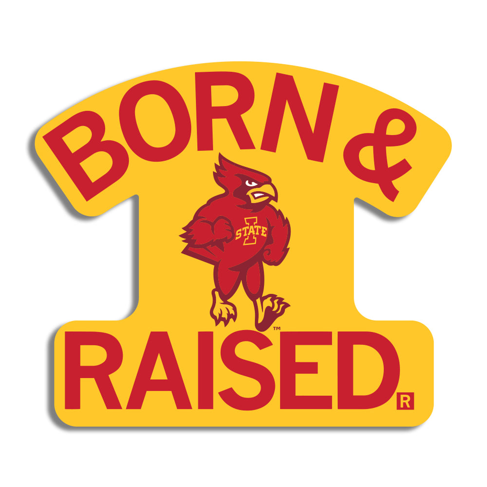 ISU Cyclones Born & Raised Die-Cut Sticker