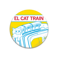 El Cat Train Cats Chicago Trains Button Raygun