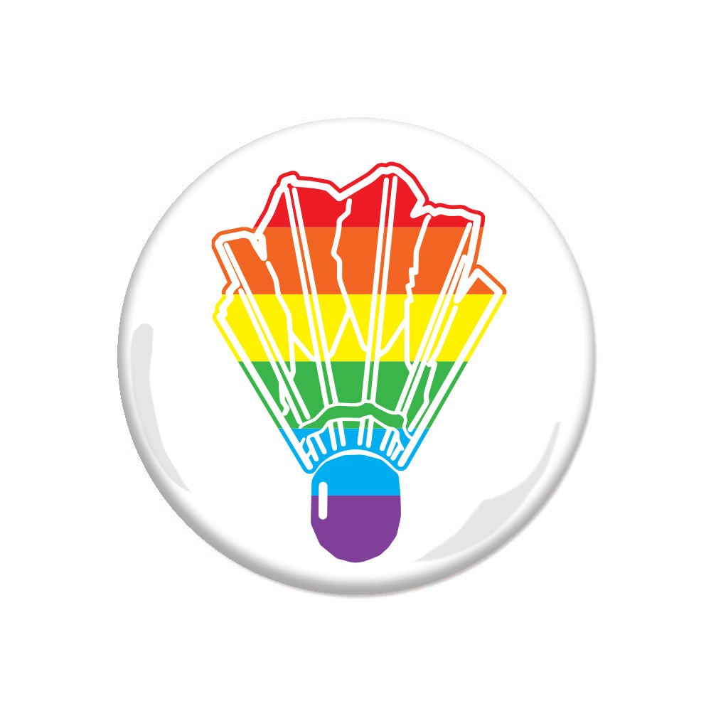 Rainbow Shuttlecok Kansas City Missouri Pride Button
